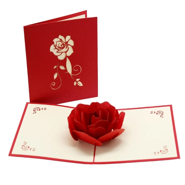 3D Rose Valentine's Day Greeting Card - 3D Rose Valentine's Day Greeting Card - Image 0 of 1