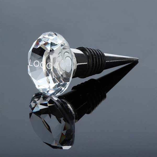 GLASS CRYSTAL WINE BOTTLE STOPPER - DIAMOND SHAPE - GLASS CRYSTAL WINE BOTTLE STOPPER - DIAMOND SHAPE - Image 0 of 4