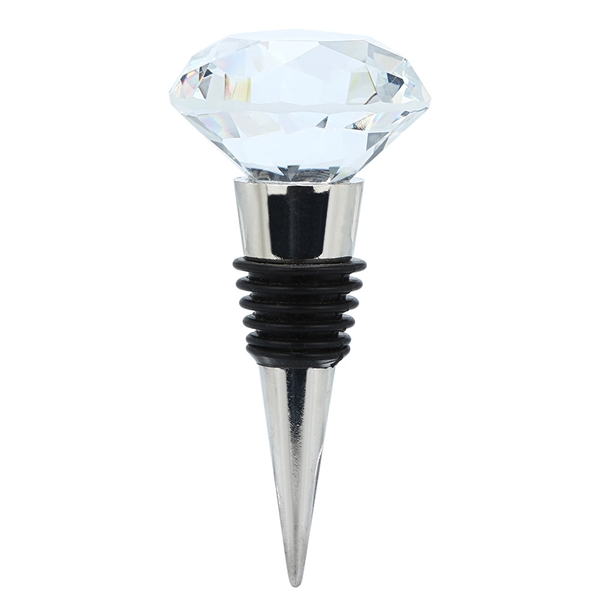 GLASS CRYSTAL WINE BOTTLE STOPPER - DIAMOND SHAPE - GLASS CRYSTAL WINE BOTTLE STOPPER - DIAMOND SHAPE - Image 1 of 4