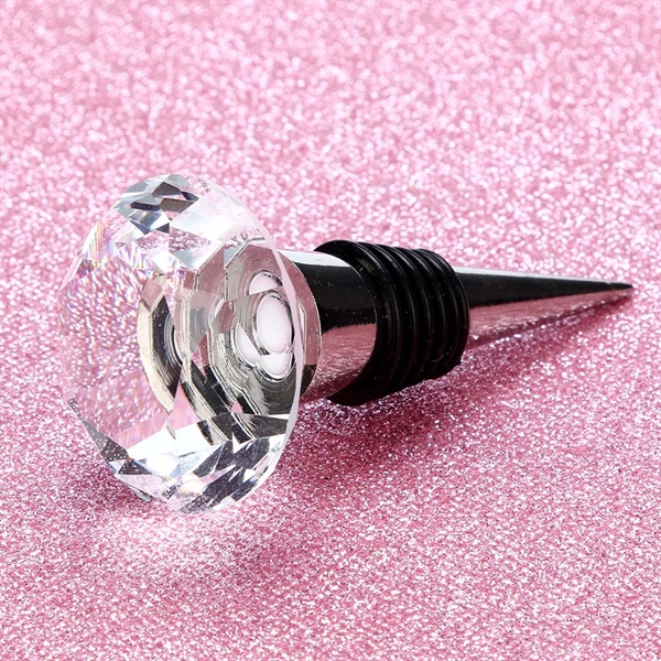 GLASS CRYSTAL WINE BOTTLE STOPPER - DIAMOND SHAPE - GLASS CRYSTAL WINE BOTTLE STOPPER - DIAMOND SHAPE - Image 4 of 4