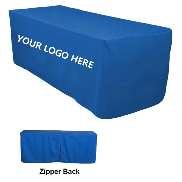 6ft Customized Zipper Back Fitted Table Cover - 6ft Customized Zipper Back Fitted Table Cover - Image 0 of 2