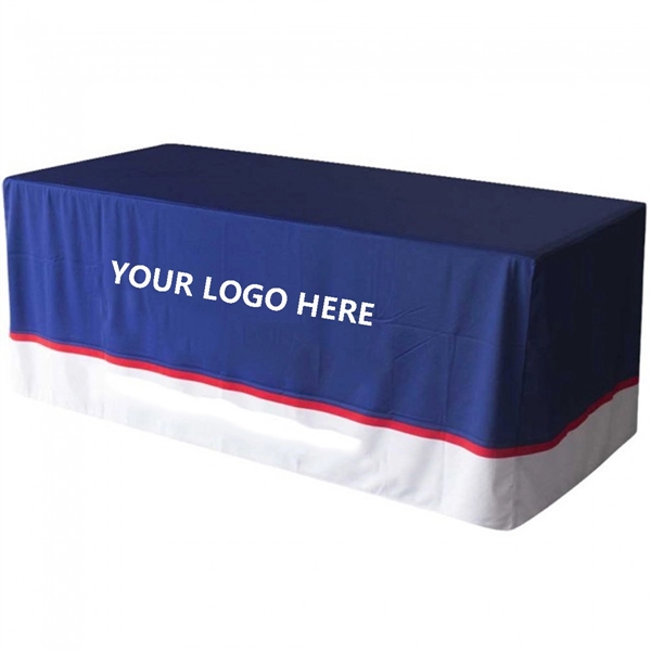 6ft Customized Zipper Back Fitted Table Cover - 6ft Customized Zipper Back Fitted Table Cover - Image 1 of 2