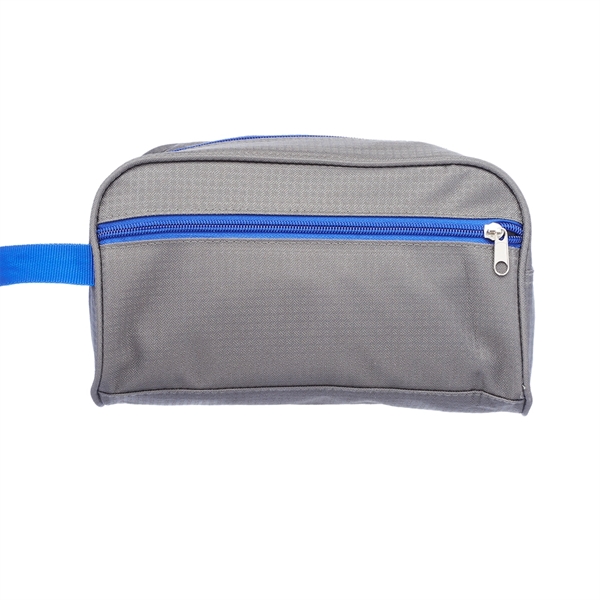 Two-Tone Travel Toiletry Bag with Colored Handle & Zipper - Two-Tone Travel Toiletry Bag with Colored Handle & Zipper - Image 2 of 4