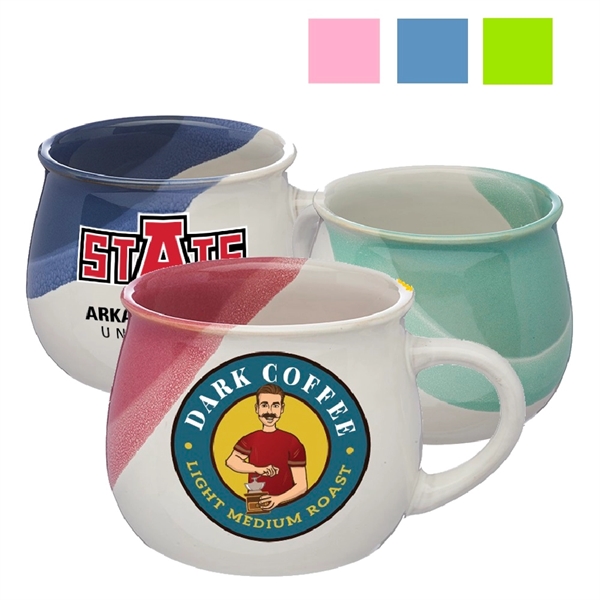 Two-Tone Drip Glazed Coffee Mug 12 oz. Custom Drinkware