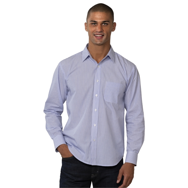 Men's Untucked Striped Poplin Shirt - Men's Untucked Striped Poplin Shirt - Image 0 of 1