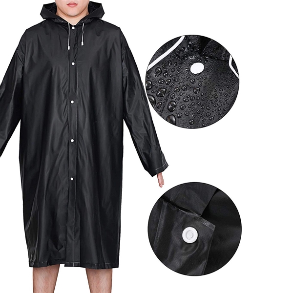EVA Rain Poncho with Hoods and Sleeves - EVA Rain Poncho with Hoods and Sleeves - Image 3 of 5