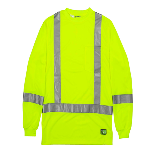 Berne Men's Hi-Vis Class 3 Performance Long Sleeve Pocket... - Berne Men's Hi-Vis Class 3 Performance Long Sleeve Pocket... - Image 0 of 5