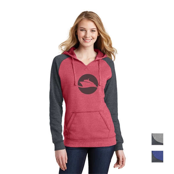 District® Women's Lightweight Fleece Raglan Hoodie - District® Women's Lightweight Fleece Raglan Hoodie - Image 0 of 3
