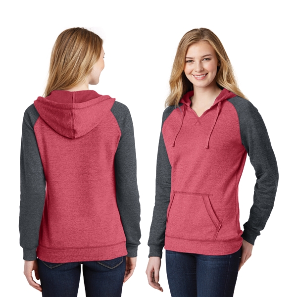 District® Women's Lightweight Fleece Raglan Hoodie - District® Women's Lightweight Fleece Raglan Hoodie - Image 1 of 3