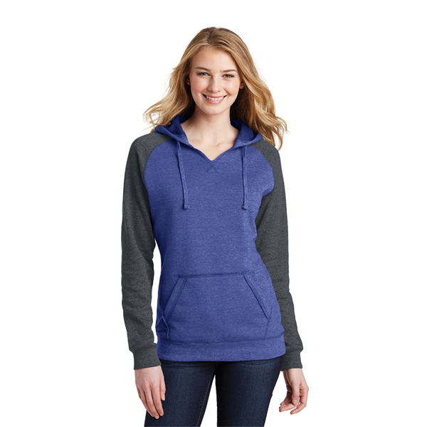 District® Women's Lightweight Fleece Raglan Hoodie - District® Women's Lightweight Fleece Raglan Hoodie - Image 2 of 3