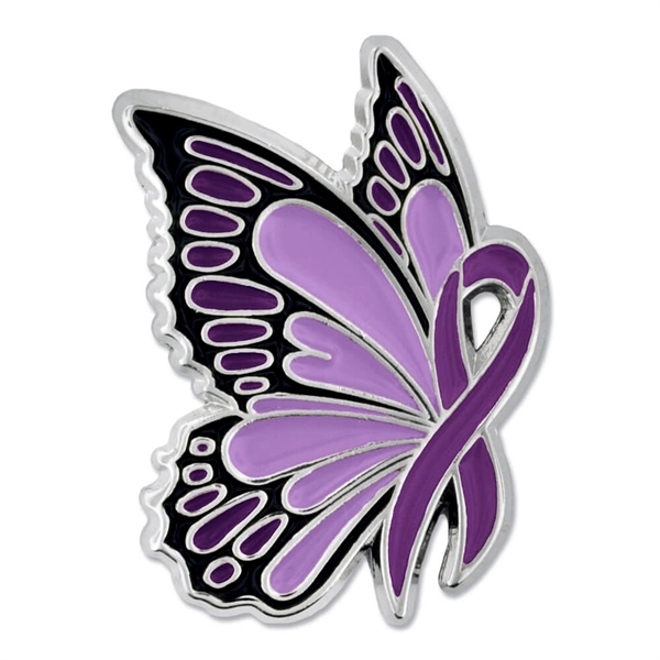 Purple Ribbon Butterfly Pin - Purple Ribbon Butterfly Pin - Image 0 of 1