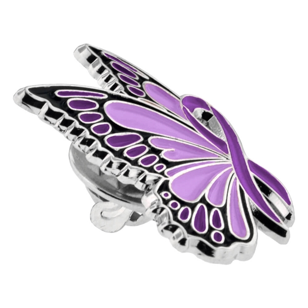 Purple Ribbon Butterfly Pin - Purple Ribbon Butterfly Pin - Image 1 of 1