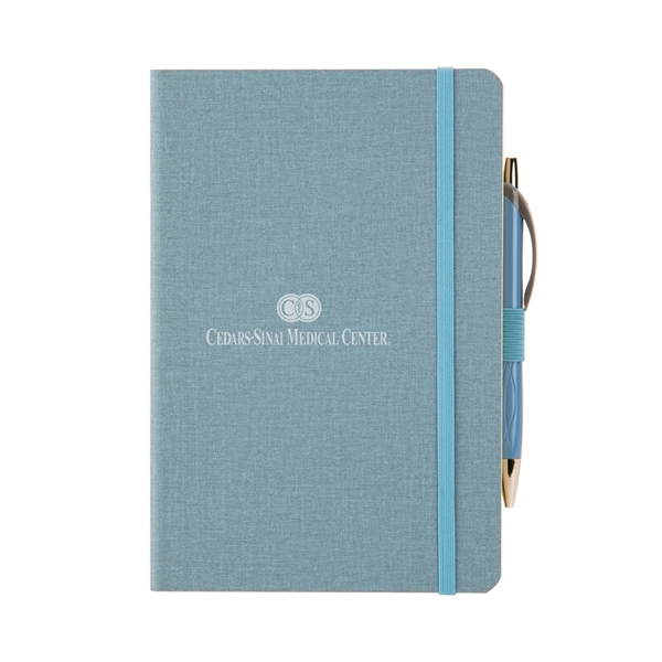 Custom Crosshatch PU Notebook With Pen