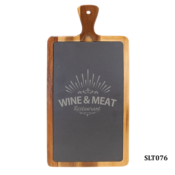 Slate Cutting Boards with Acacia Wood Frame or Hanger String - Slate Cutting Boards with Acacia Wood Frame or Hanger String - Image 1 of 6