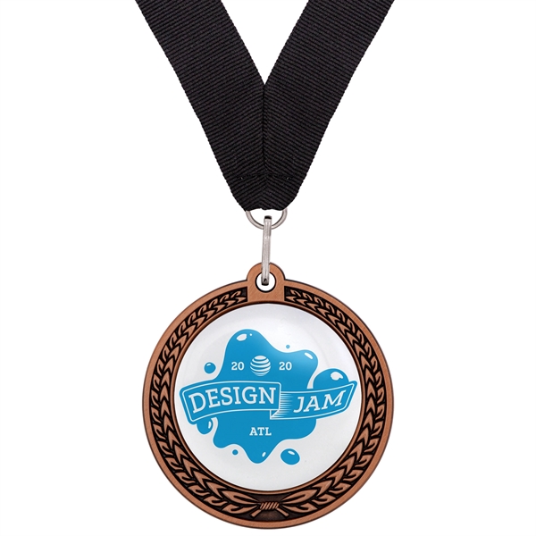 Speed Medal  2.5" 3D Wreath w/Full Color Dome Imprint - Speed Medal  2.5" 3D Wreath w/Full Color Dome Imprint - Image 1 of 9