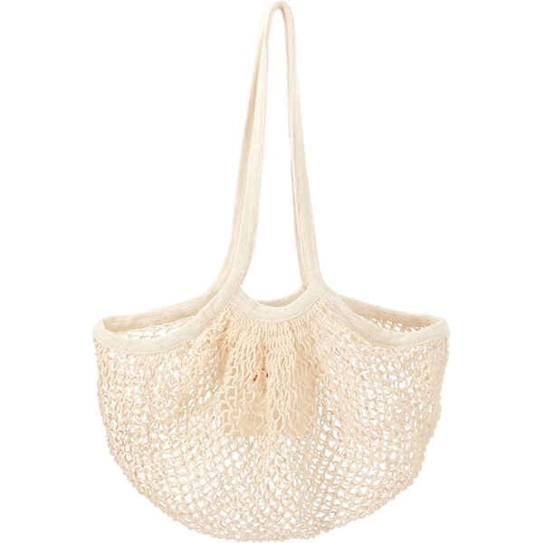 Riviera Cotton Mesh Market Bag w/Zippered Pouch - Riviera Cotton Mesh Market Bag w/Zippered Pouch - Image 3 of 7