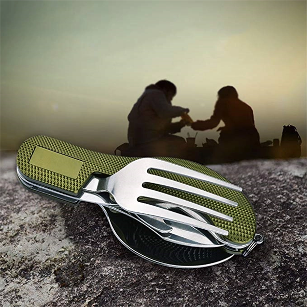 Stainless Steel Foldable Fork Spoon Knife - Stainless Steel Foldable Fork Spoon Knife - Image 2 of 4