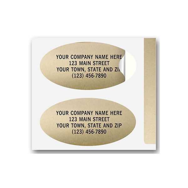 Advertising Labels, Padded, Paper, Gold Foil, Oval