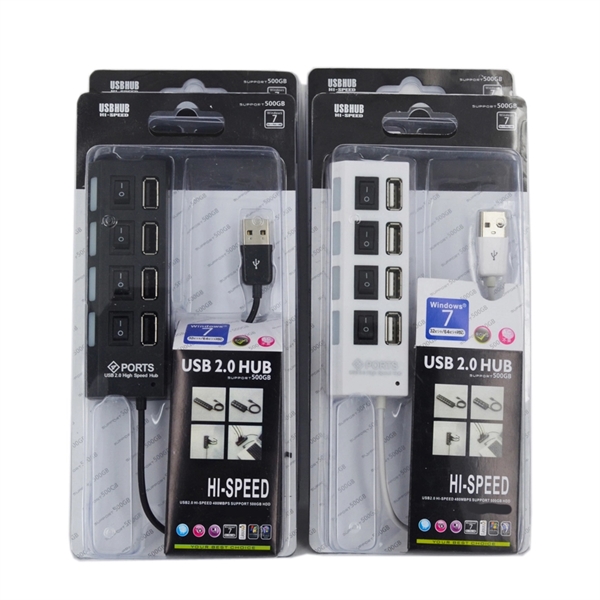 Premium 4 Port USB Hub - On/Off buttons and Indication Light - Premium 4 Port USB Hub - On/Off buttons and Indication Light - Image 2 of 2
