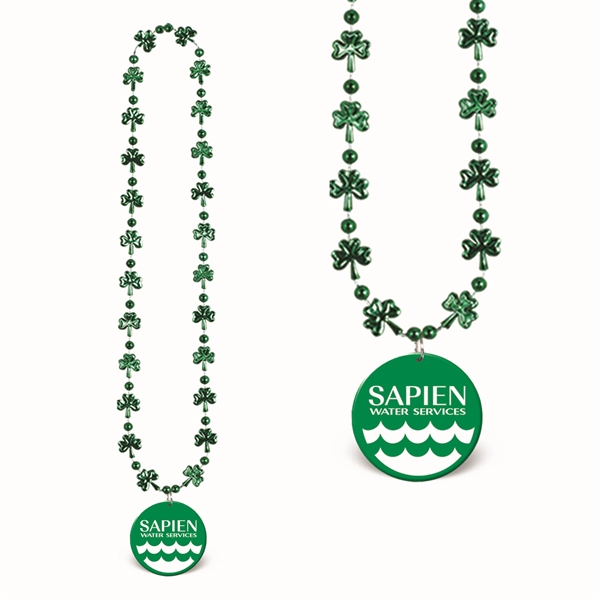 33" Shamrock Beads with Imprinted Medallion - 33" Shamrock Beads with Imprinted Medallion - Image 0 of 0