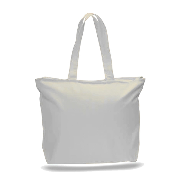 12 oz. Zipper Cotton Canvas Tote Bag (20" x 15") - 12 oz. Zipper Cotton Canvas Tote Bag (20" x 15") - Image 5 of 12