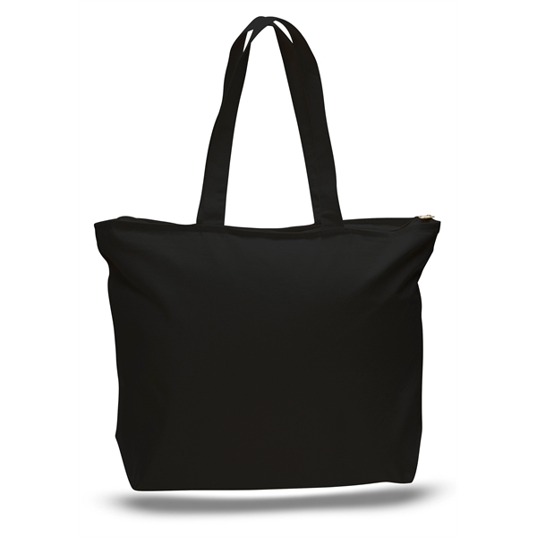 12 oz. Zipper Cotton Canvas Tote Bag (20" x 15") - 12 oz. Zipper Cotton Canvas Tote Bag (20" x 15") - Image 6 of 12