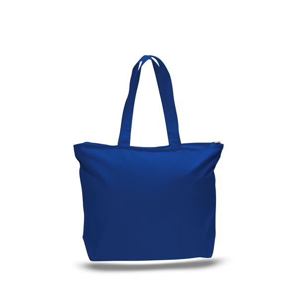 12 oz. Zipper Cotton Canvas Tote Bag (20" x 15") - 12 oz. Zipper Cotton Canvas Tote Bag (20" x 15") - Image 7 of 12