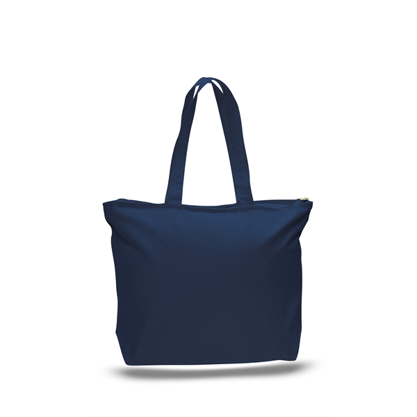 12 oz. Zipper Cotton Canvas Tote Bag (20" x 15") - 12 oz. Zipper Cotton Canvas Tote Bag (20" x 15") - Image 8 of 12