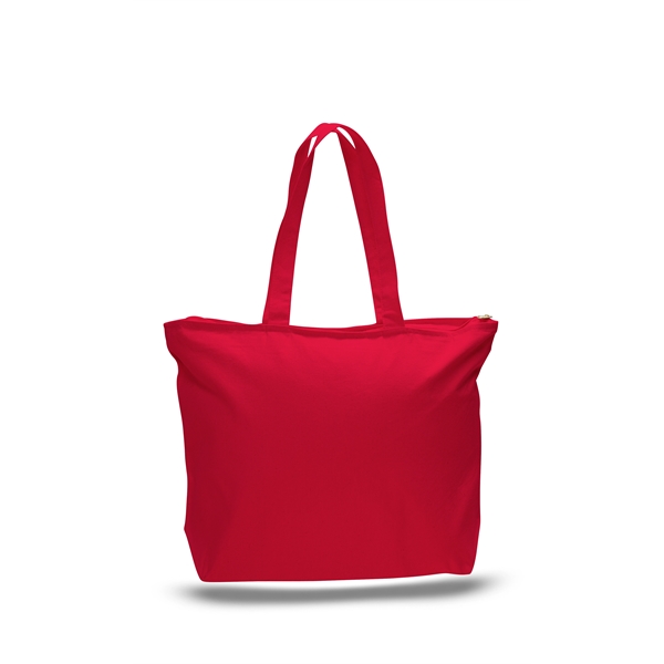 12 oz. Zipper Cotton Canvas Tote Bag (20" x 15") - 12 oz. Zipper Cotton Canvas Tote Bag (20" x 15") - Image 9 of 12