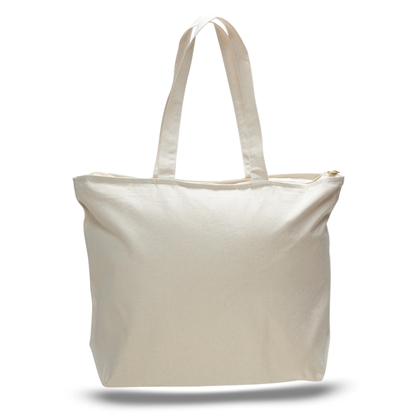 12 oz. Zipper Cotton Canvas Tote Bag (20" x 15") - 12 oz. Zipper Cotton Canvas Tote Bag (20" x 15") - Image 10 of 12