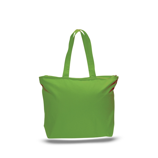 12 oz. Zipper Cotton Canvas Tote Bag (20" x 15") - 12 oz. Zipper Cotton Canvas Tote Bag (20" x 15") - Image 11 of 12