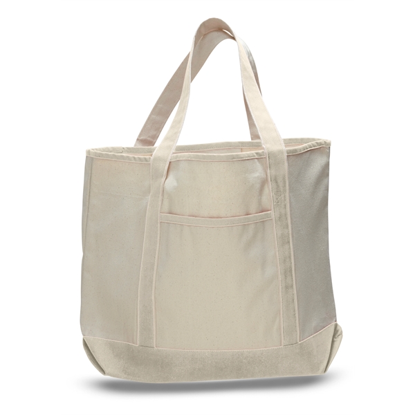 Large Custom Cotton Canvas Tote Bags w/ Interior Pocket 12oz - Large Custom Cotton Canvas Tote Bags w/ Interior Pocket 12oz - Image 7 of 7