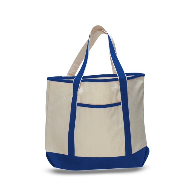 Large Custom Cotton Canvas Tote Bags w/ Interior Pocket 12oz - Large Custom Cotton Canvas Tote Bags w/ Interior Pocket 12oz - Image 1 of 7