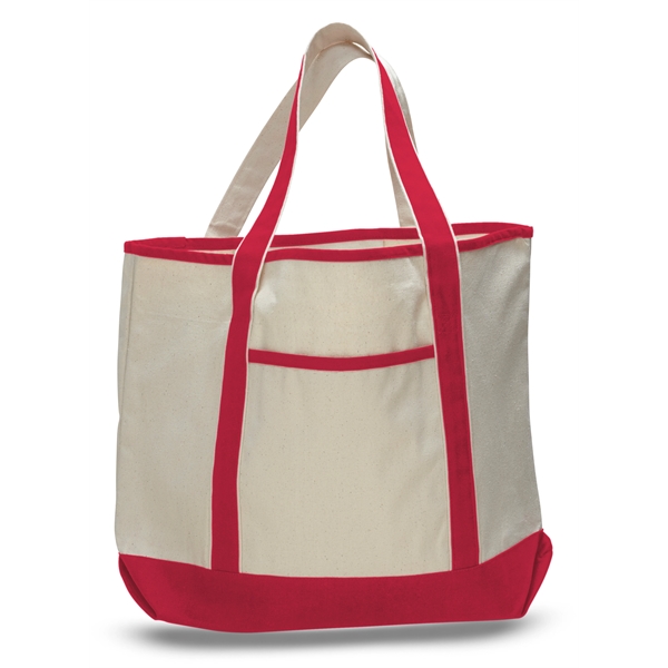 Large Custom Cotton Canvas Tote Bags w/ Interior Pocket 12oz - Large Custom Cotton Canvas Tote Bags w/ Interior Pocket 12oz - Image 2 of 7