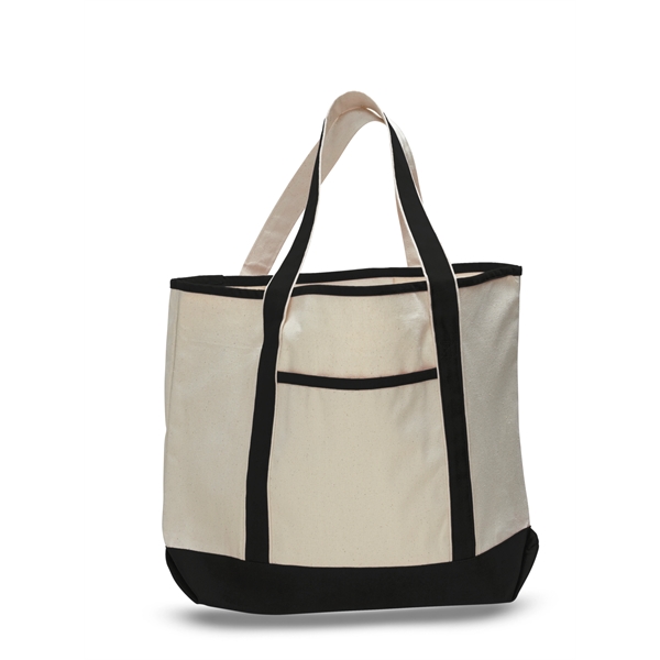 Large Custom Cotton Canvas Tote Bags w/ Interior Pocket 12oz - Large Custom Cotton Canvas Tote Bags w/ Interior Pocket 12oz - Image 4 of 7
