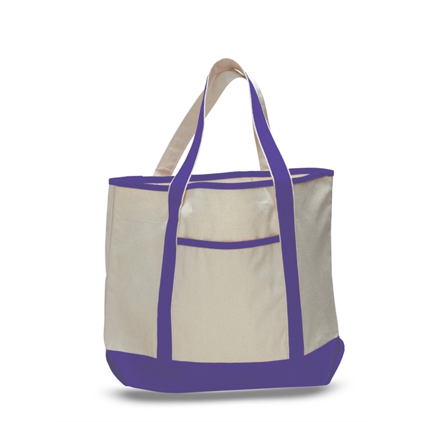 Large Custom Cotton Canvas Tote Bags w/ Interior Pocket 12oz - Large Custom Cotton Canvas Tote Bags w/ Interior Pocket 12oz - Image 5 of 7