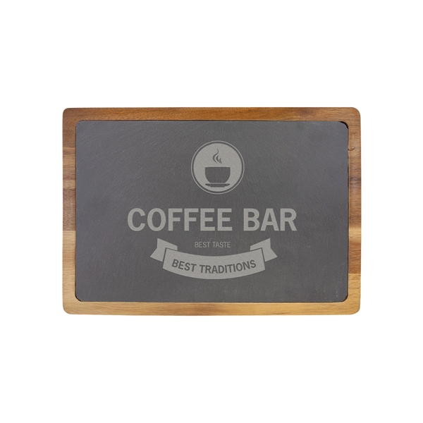 13" x 9" Acacia Wood/Slate Cutting Board - 13" x 9" Acacia Wood/Slate Cutting Board - Image 0 of 1