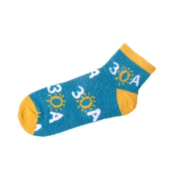 Custom Knit Plush Fuzzy Quarter Crew Socks - Custom Knit Plush Fuzzy Quarter Crew Socks - Image 2 of 3
