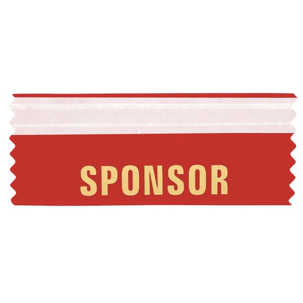 Sponsor 4"L x 1.625"W Badge Ribbons - Sponsor 4"L x 1.625"W Badge Ribbons - Image 1 of 3