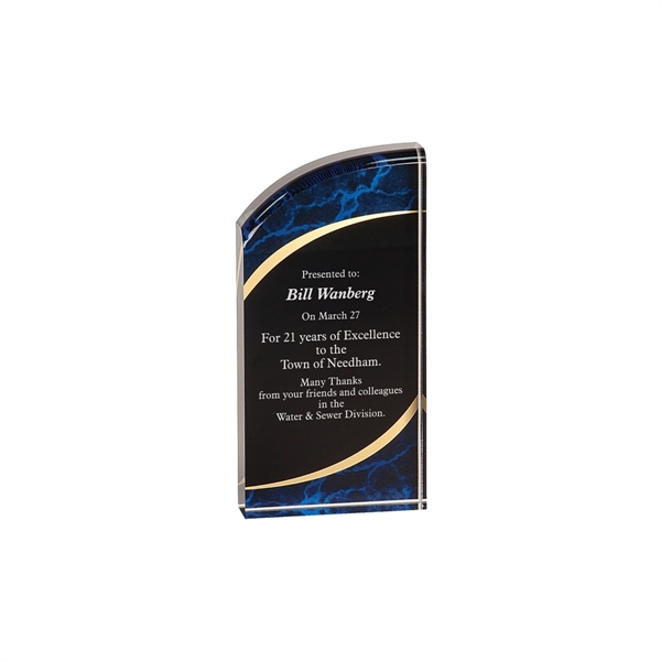 3 1/2" x 7" Marble Rounded Acrylic Award - 3 1/2" x 7" Marble Rounded Acrylic Award - Image 6 of 7