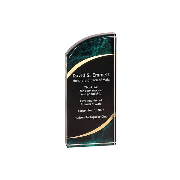 3 1/2" x 8" Marble Rounded Acrylic Award - 3 1/2" x 8" Marble Rounded Acrylic Award - Image 0 of 7
