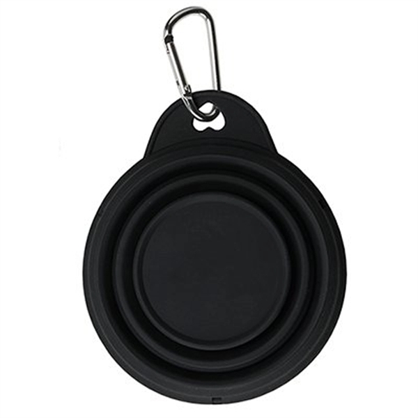 Silicone Pet Collapsible Dog Bowl With Carabiner - Silicone Pet Collapsible Dog Bowl With Carabiner - Image 2 of 5