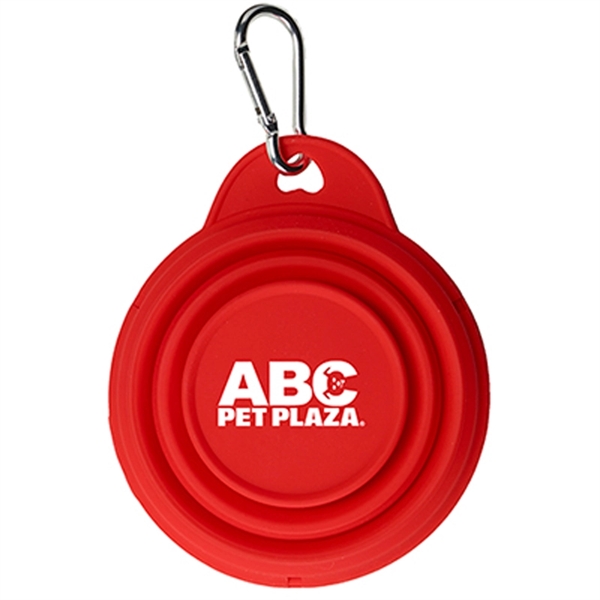 Silicone Pet Collapsible Dog Bowl With Carabiner - Silicone Pet Collapsible Dog Bowl With Carabiner - Image 1 of 5