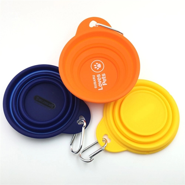 Silicone Pet Collapsible Dog Bowl With Carabiner - Silicone Pet Collapsible Dog Bowl With Carabiner - Image 4 of 5