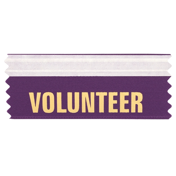 Volunteer 4"L x 1.625"W Badge Ribbons - Volunteer 4"L x 1.625"W Badge Ribbons - Image 3 of 3