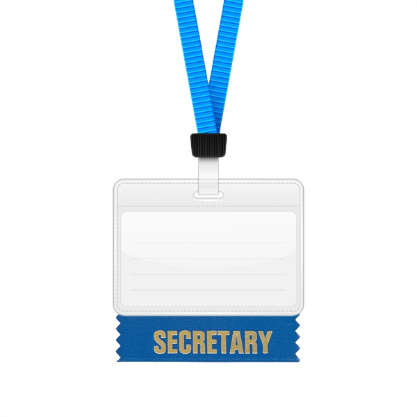 4"L x 1.625"W Secretary Badge Ribbon - 4"L x 1.625"W Secretary Badge Ribbon - Image 0 of 1