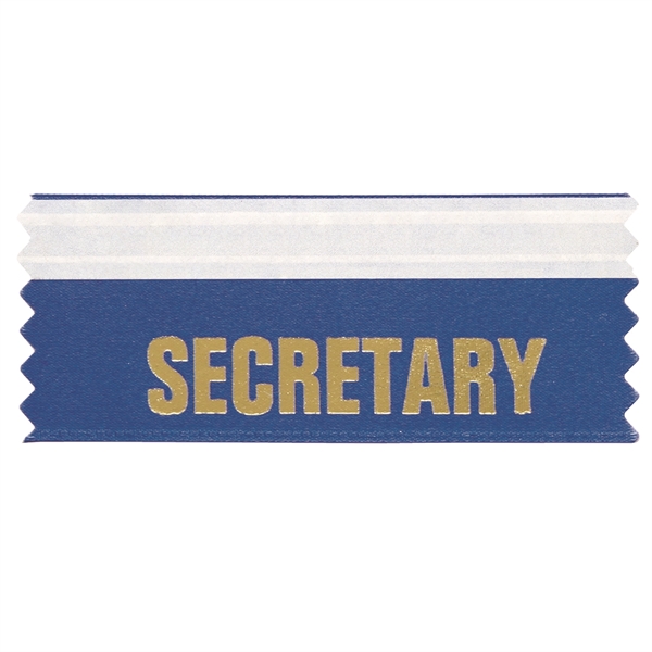 4"L x 1.625"W Secretary Badge Ribbon - 4"L x 1.625"W Secretary Badge Ribbon - Image 1 of 1