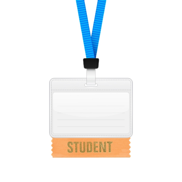 Student 4"L x 1.625"W Badge Ribbons - Student 4"L x 1.625"W Badge Ribbons - Image 0 of 1