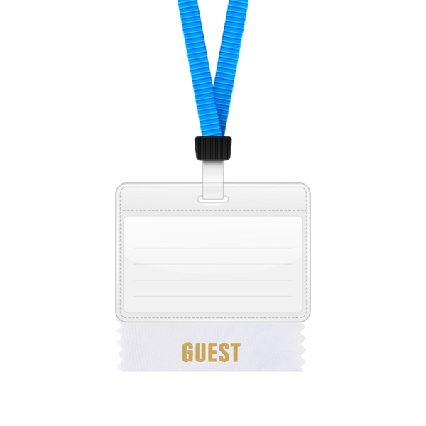 4"L x 1.625"W Guest Badge Ribbon - 4"L x 1.625"W Guest Badge Ribbon - Image 0 of 1