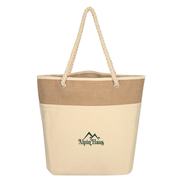 Burlap Rope Tote Bag - Burlap Rope Tote Bag - Image 3 of 5